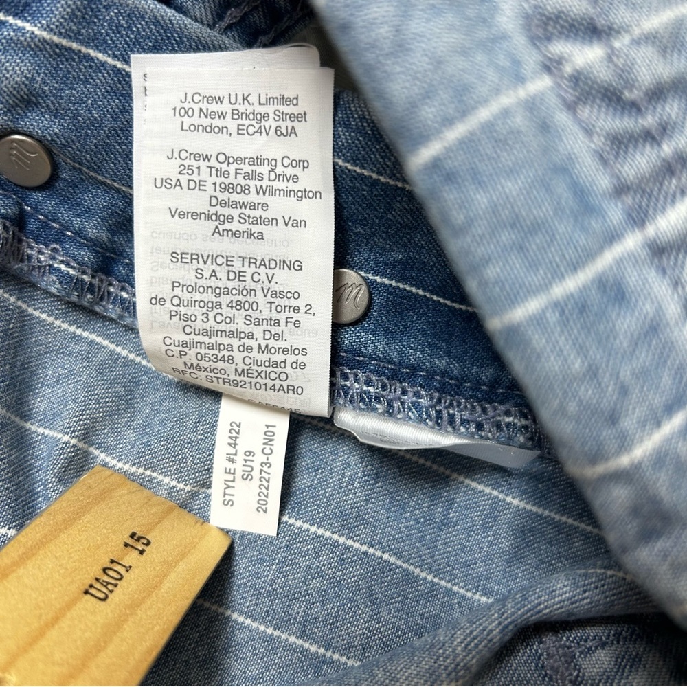 Madewell Pinyon Short Overalls in Pinstripe Small Denim - Picture 8 of 10